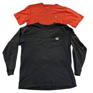 2 Carhartt Mens Workwear T-Shirt Medium Lot Of Two Classic Casual Pocket Tee